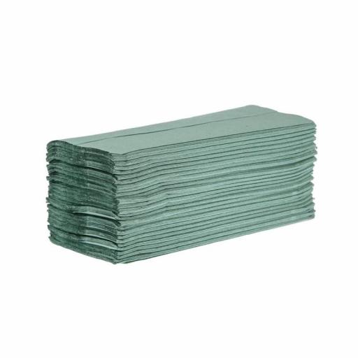 Toalla de manos plegada en Z verde Jantex (Caja de 3.000 toallas) DL923