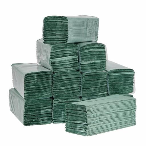 Toalla de manos plegada en Z verde Jantex (Caja de 3.000 toallas) DL923 [1]