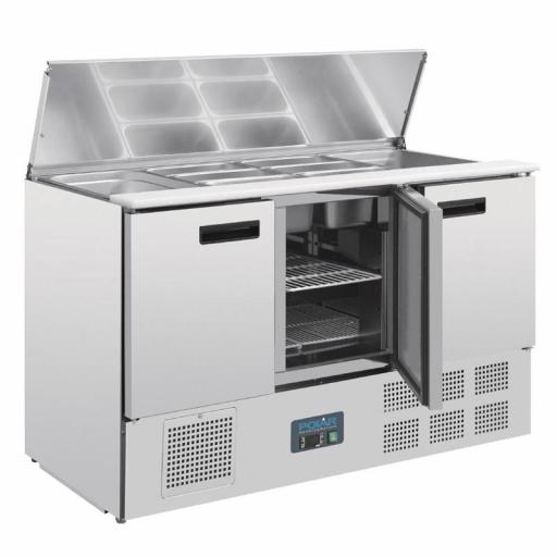 Mostrador frigorífico de preparación de ensalada 3 puertas 368L. 700mm de fondo Polar G607 [2]