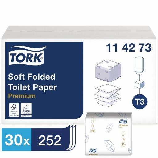 Rollo de papel higiénico para dispensador Tork (Caja de 30) GD307 [1]