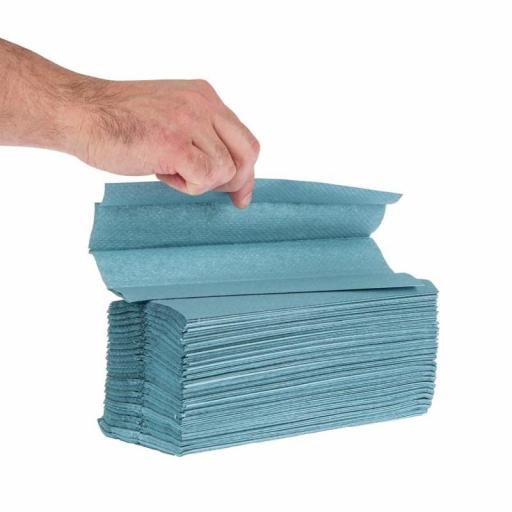 Toalla de manos plegada en C azul Jantex (Caja de 2.648 toallas) DL923 [3]