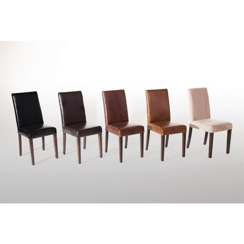 Pack de 4 sillas tapizadas en símil piel Negra