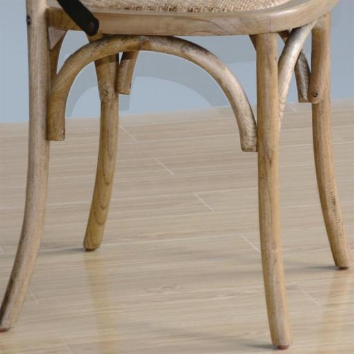 Juego de 2 sillas de madera con respaldo en cruz color natural Bolero GG656 [5]
