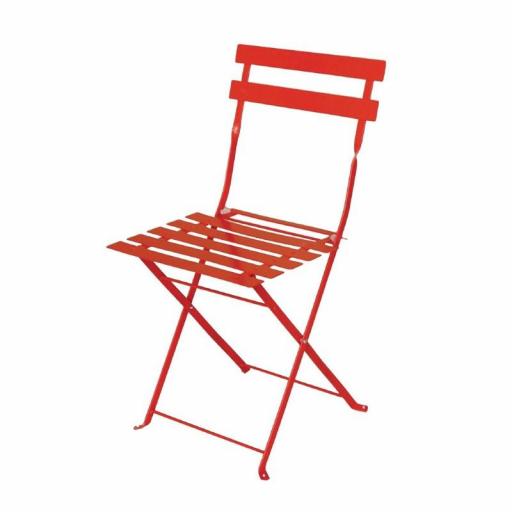 Juego de 2 sillas de acero Bolero roja plegable GH555 [2]