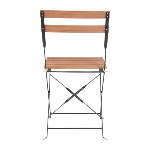Juego de 2 sillas de terraza imitación madera plegables Bistro Bolero GJ766 [4]