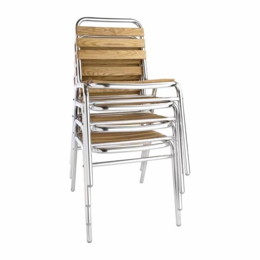 Juego de 4 sillas de aluminio y fresno Bolero GK997 [3]