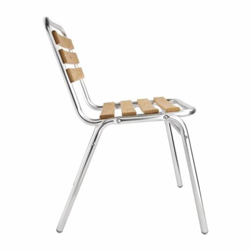 Juego de 4 sillas de aluminio y fresno Bolero GK997 [2]