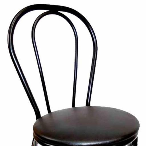 Silla Bistrot negra con asiento acolchado negro Hobeto 178084 [2]