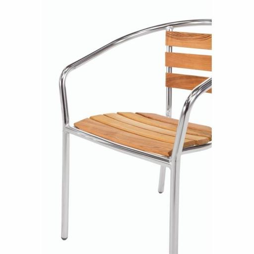 Juego de 4 sillas de terraza de aluminio y fresno 730mm.apilables Bolero U421 [3]