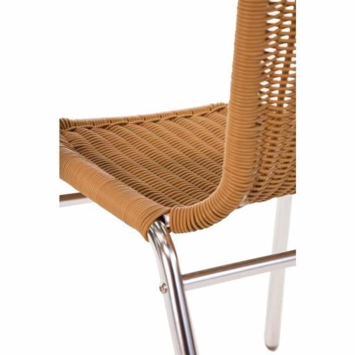 Juego de 4 sillas de terraza de aluminio y polietileno imitación mimbre apilables Bolero U422 [4]