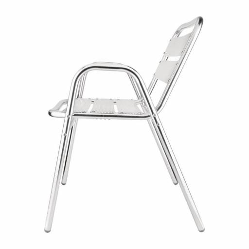 Juego de 4 sillas de terraza brazos arqueados de aluminio 780mm. apilables Bolero U501 [1]