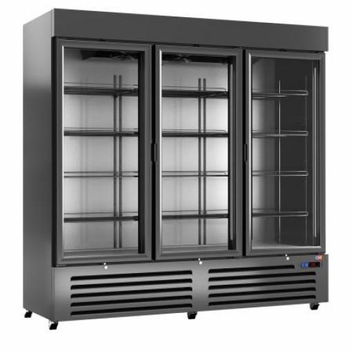 Armario refrigerado Supermarket 3 puertas de cristal color negro Línea Córdoba ARCH-1603V