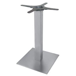 color plateado Bolero u432 rectangular pedestal mesa, tablero de acero inoxidable y borde de aluminio, 1200 mm x 600 mm 