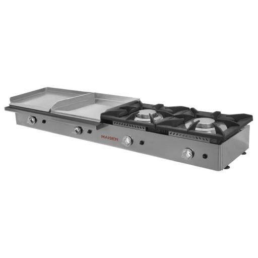 Cocina a Gas 2 fuegos con planchas mixtas Maiser CG244LKR