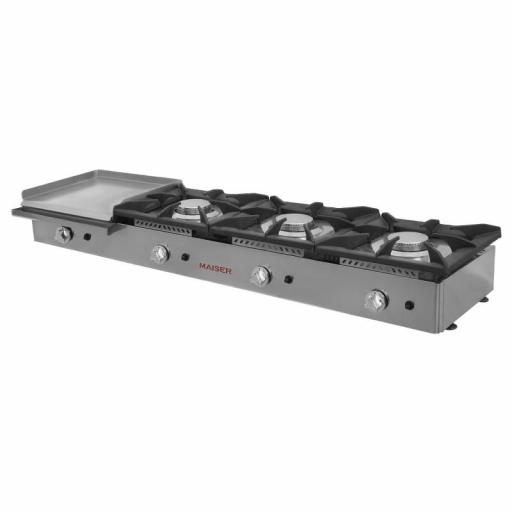 Cocina a Gas 3 fuegos con plancha 40 laminada Maiser CG34L