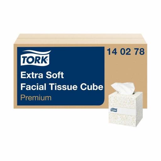 Cubo de pañuelos de papel extra suaves 2 hojas Tork Premium (30x100) CH570