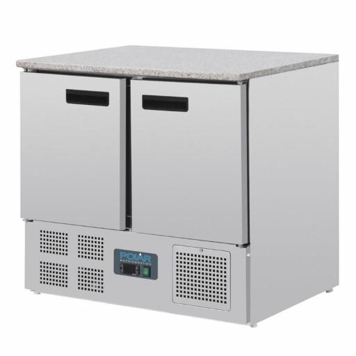 Mostrador frigorífico con mesa encimera de mármol 2 puertas 240L. Polar CL108 [1]