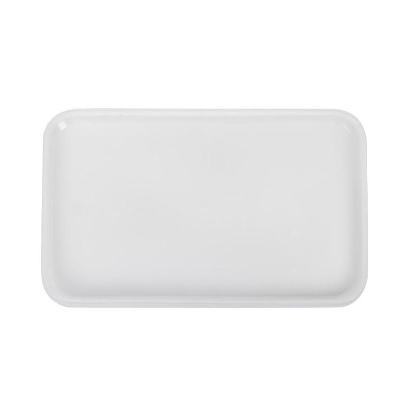Bandeja plastica para 1-2 kg rectangular blanca x unidad