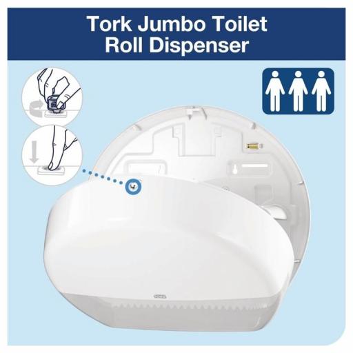 Porta rollos de papel higiénico Mini Jumbo Tork DB463 [3]