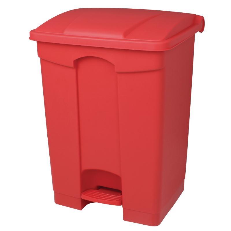 Cubo de basura de polipropileno de pedal rojo Jantex