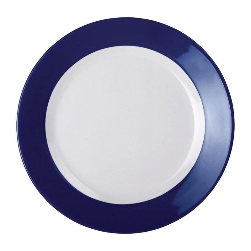 Borde de porcelana juego de 6 platos, porcelana, color azul, 0,1 x 0,1 x 0,1 cm