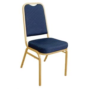 Juego de 4 sillas de banquete respaldo cuadrado tapizado liso azul Bolero DL015