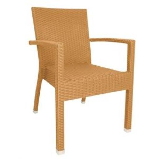 Mensajero estático Abolladura Comprar Juego de 4 sillas símil ratán color natural apilables con  reposabrazos Bolero DL478 | 412,79 €
