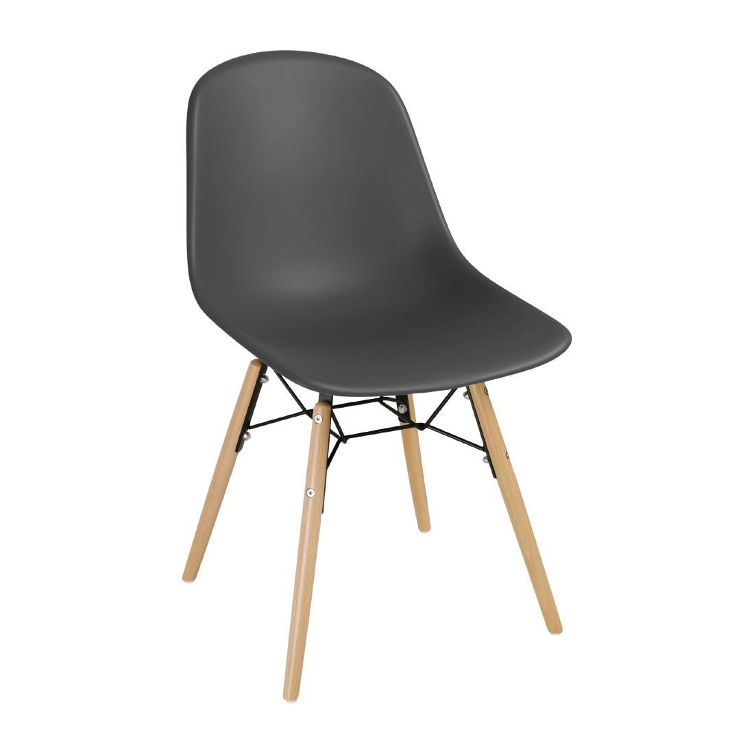 Juego de 2 sillas de diseño para hostelería Bolero color Carbón DM841