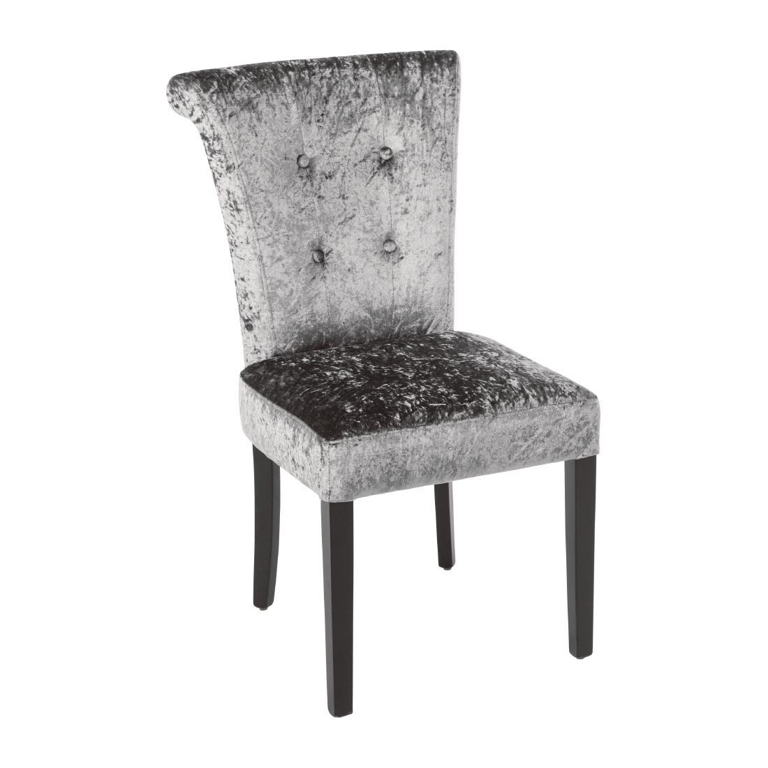 Comprar Juego de 2 sillas de terciopelo gris para comedor Bolero DR308