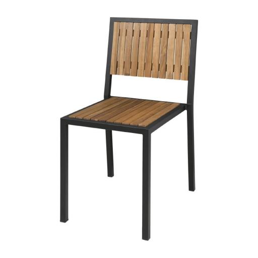 Juego de 4 sillas de madera de acacia y acero Bolero DS150 [1]