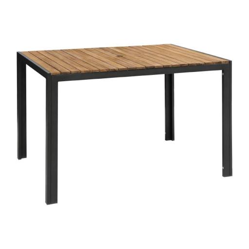 Mesa rectangular 120x80cm de acero y madera de acacia Bolero DS153 [0]