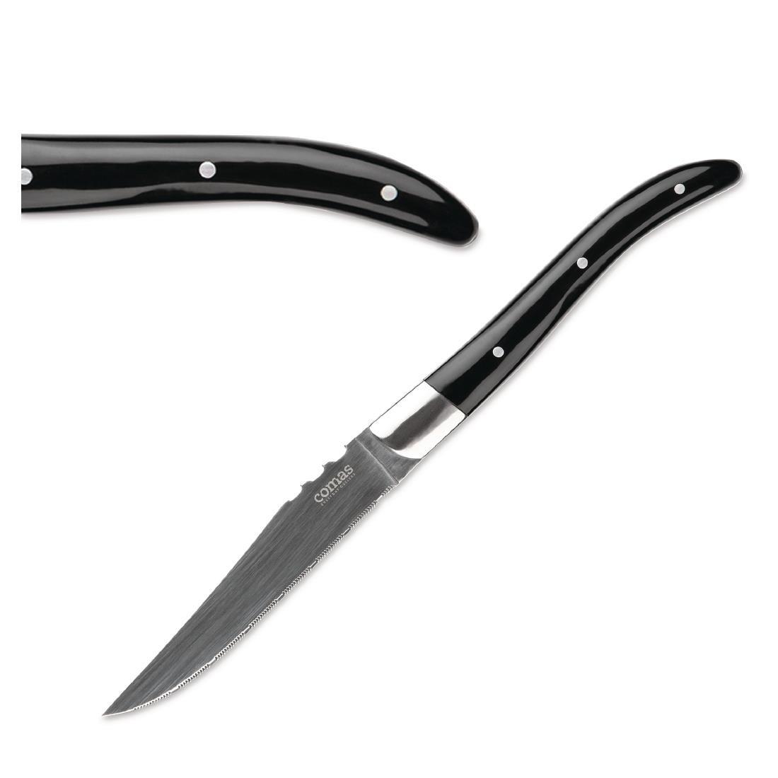 Mus sustantivo Pensionista Comprar Juego de 6 tenedores cuchillos Comas ACR mango negro DY411 | 64,37 €
