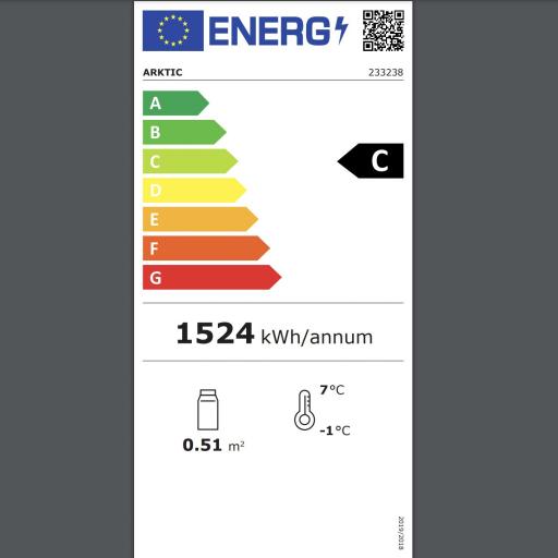 Vitrina expositora refrigerada negra 4 caras de cristal 68L Arktic Hendi [4]