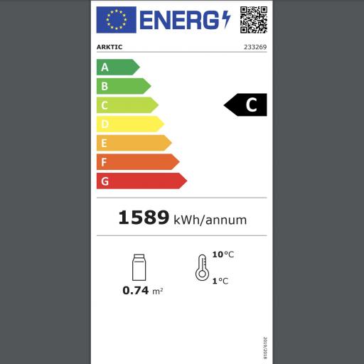 Vitrina expositora refrigerada negra 4 caras de cristal 98L Arktic Hendi [4]