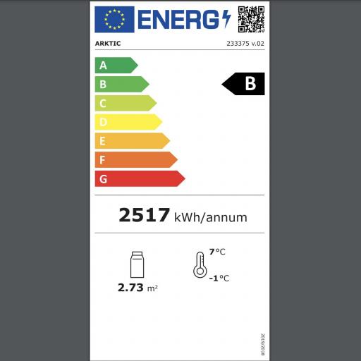 Vitrina expositora refrigerada 510L 2 baldas inclinadas Arktic Hendi [7]