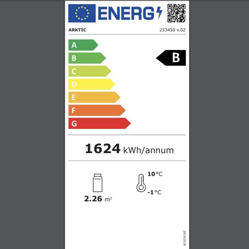 Vitrina expositora refrigerada 410L 2 baldas inclinadas Arktic Hendi [7]