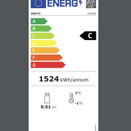 Vitrina expositora refrigerada blanca 4 caras de cristal 68L Arktic Hendi [7]