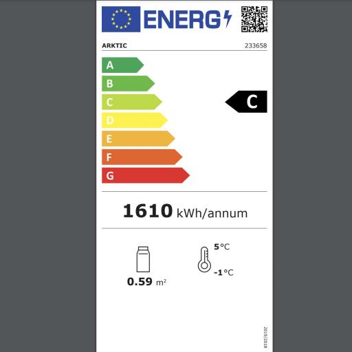 Vitrina expositora refrigerada negra 4 caras de cristal 78L Arktic Hendi [6]