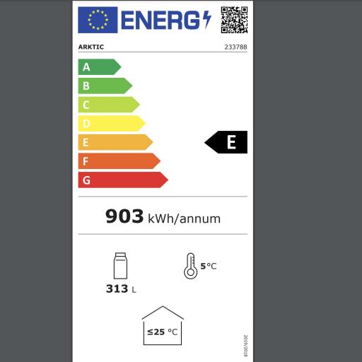 Armario expositor refrigerado 1 puerta cristal con canopi luminoso 313L Arktic Hendi [6]