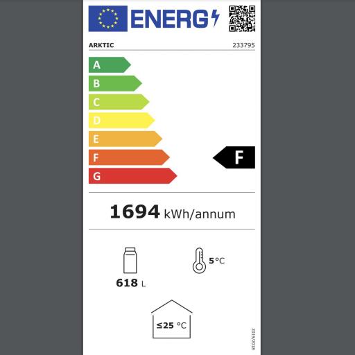 Vitrina frigorífica 2 puertas cristal con canopi luminoso 618L Arktic Hendi [7]