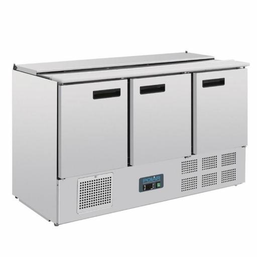 Mostrador frigorífico de preparación de ensalada 3 puertas 368L. 700mm de fondo Polar G607 [0]