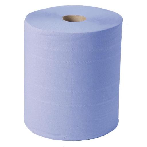 Juego de 2 rollos de toallas de papel azul 2 capas y pre corte Jantex GD301