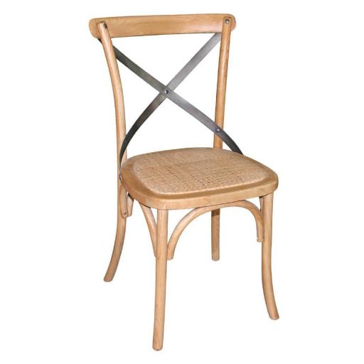 Juego de 2 sillas de madera con respaldo en cruz color natural Bolero GG656 [0]