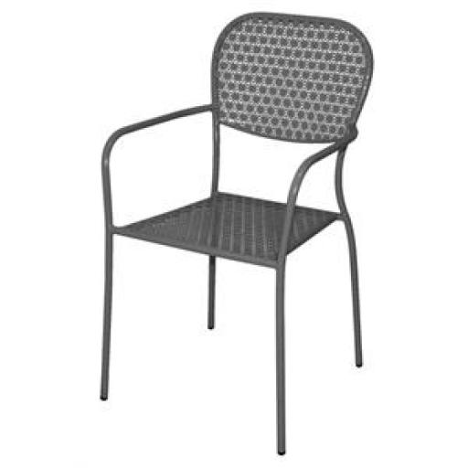 Juego de 4 sillas de acero para terraza gris Bolero GG671 [0]