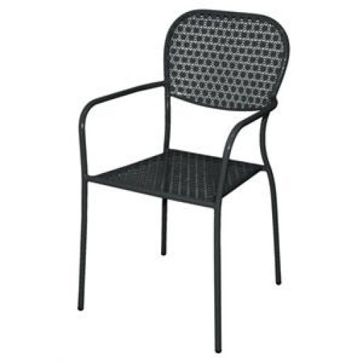 Juego de 4 sillas de acero para terraza negra Bolero GG672 [0]