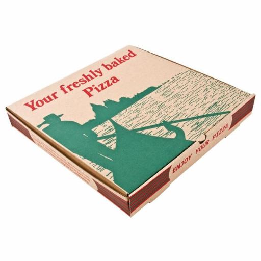 Cajas de cartón decoradas para pizzas de 30cm para llevar (Caja de 100) GG998