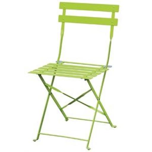 Juego de 2 sillas de acero Bolero verde plegable GH552
