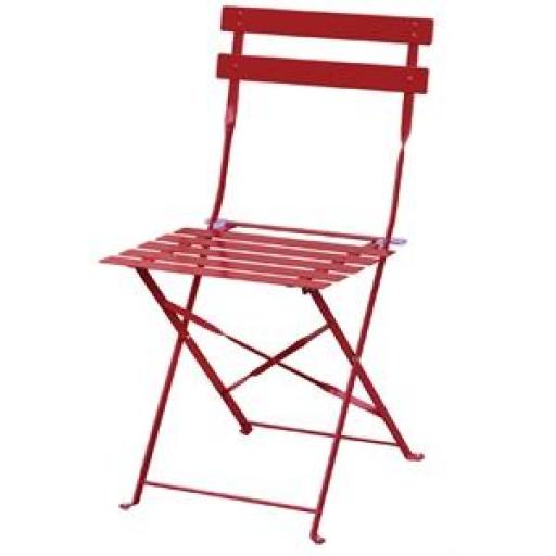 Juego de 2 sillas de acero Bolero roja plegable GH555