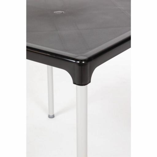 Mesa con patas de aluminio cuadrada 750mm negra Bolero GJ970 [4]