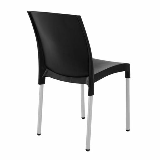 Juego de 4 sillas aluminio y polipropileno negra Bolero apilable GJ976 [4]